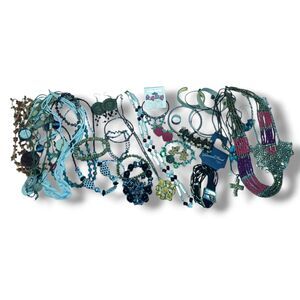 Mixed Jewelry Lot-Craft-Upcycle-Wearable-Necklaces-Bracelets-Earrings-1.3 lbs